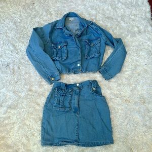 Fashion Nova Denim Skirt Set